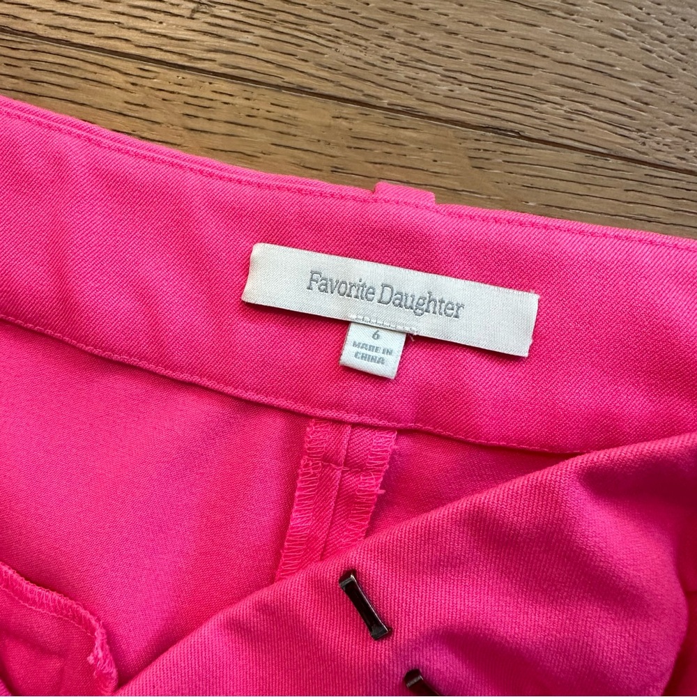Hot pink high rise wide leg trousers. Super fun and cute!